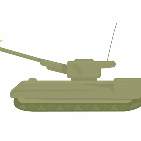 Tank semi flat color vector element cover image.