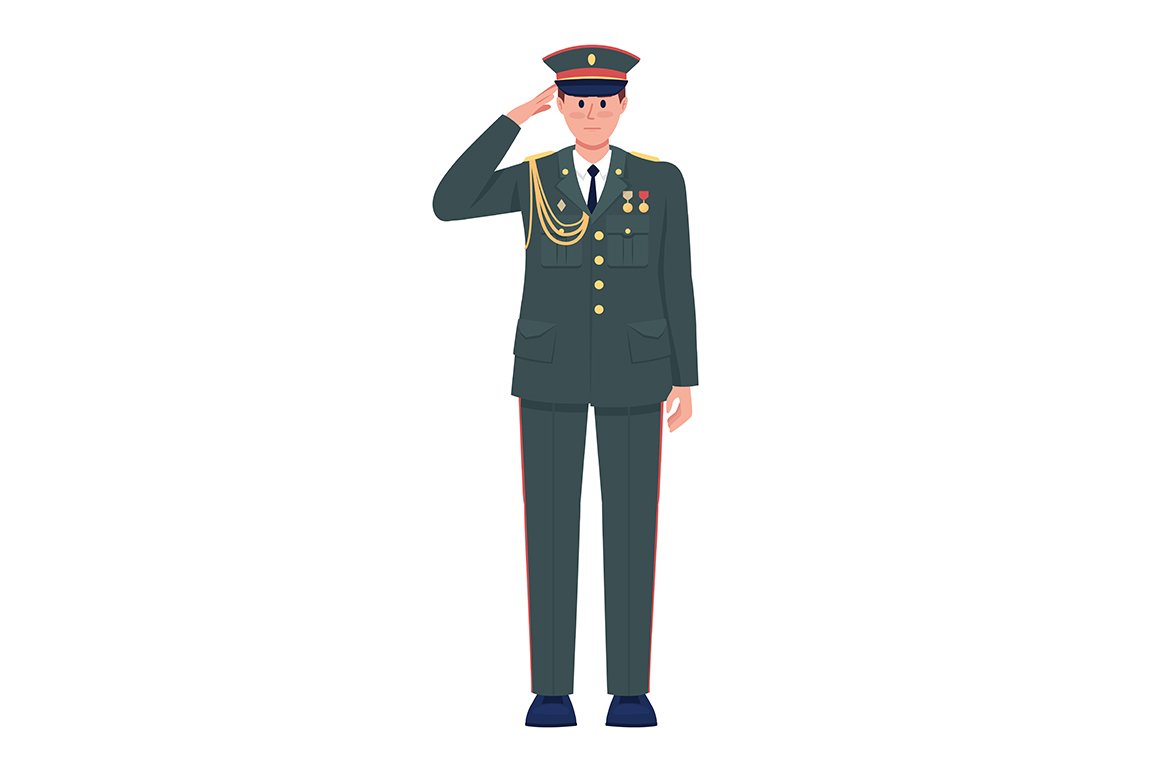 Officers in uniforms flat characters preview image.