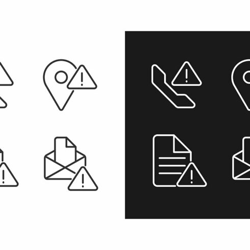 Communication problems icons set cover image.