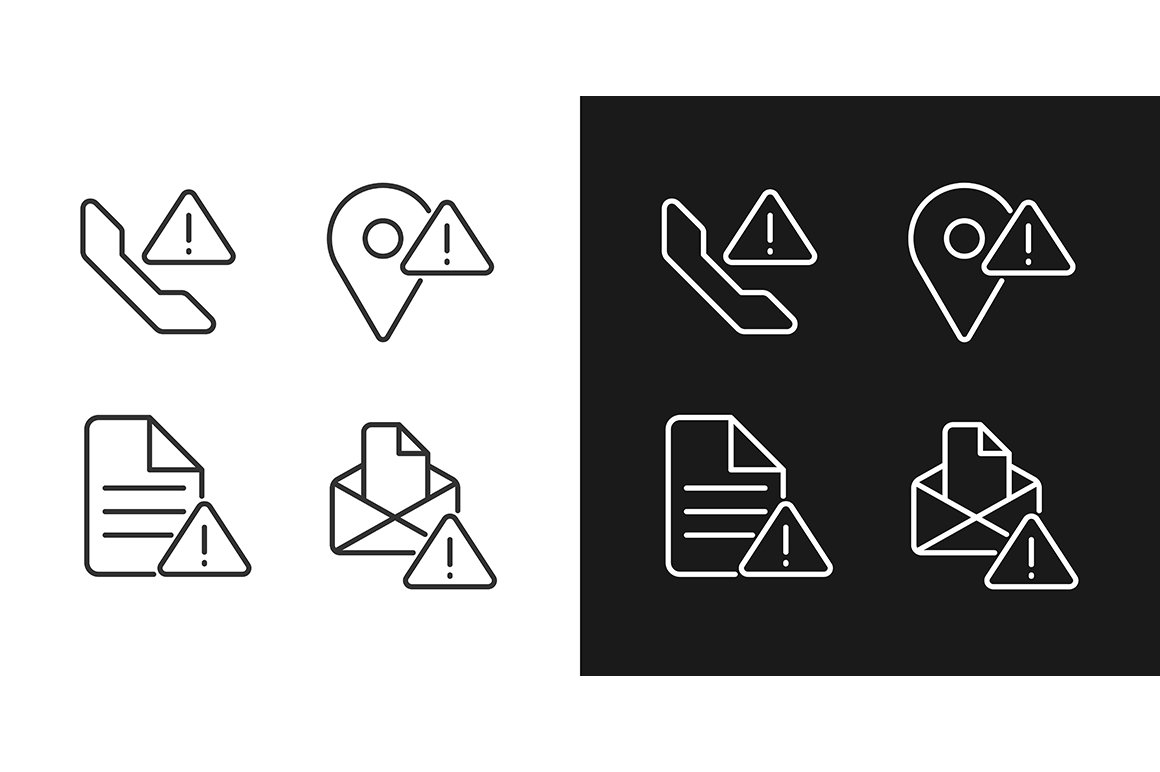 Communication problems icons set cover image.