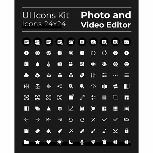 Photo and video editor tools icons cover image.