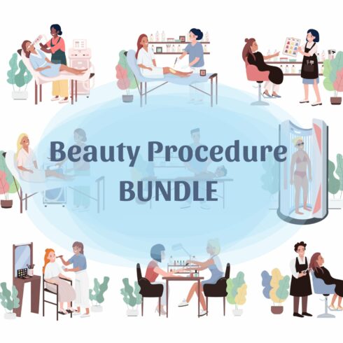 Beauty and spa characters bundle cover image.