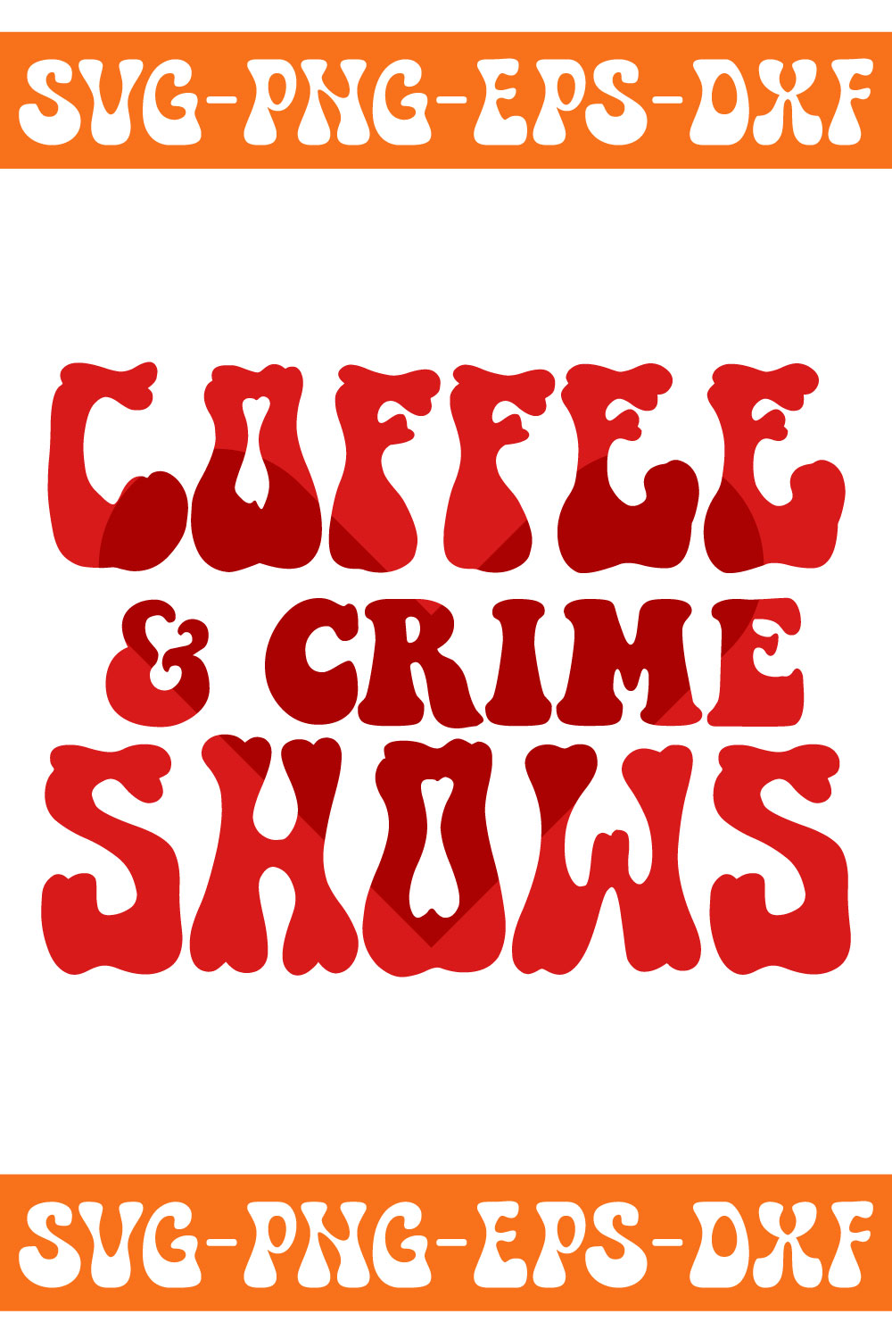 Sign that says coffee and crime shows.