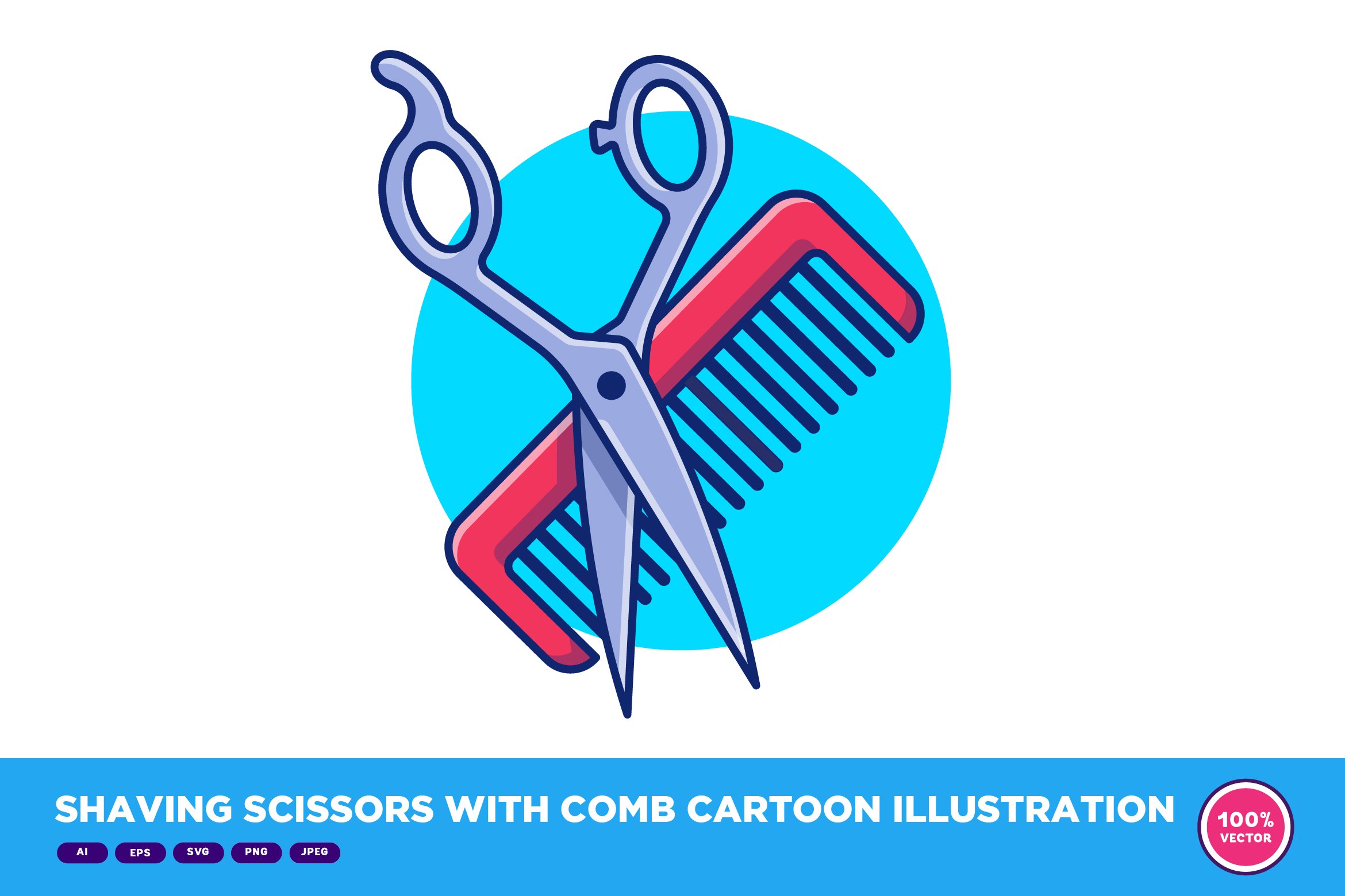 Shaving Scissors With Comb Cartoon cover image.