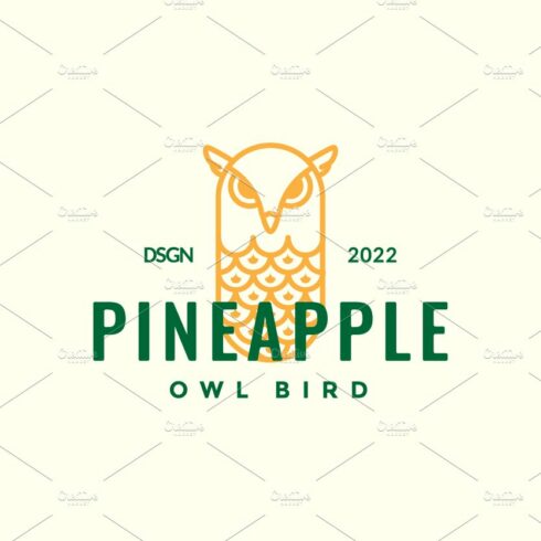 owl with pineapple fruit logo design cover image.