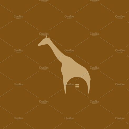animal giraffe with home logo vector cover image.