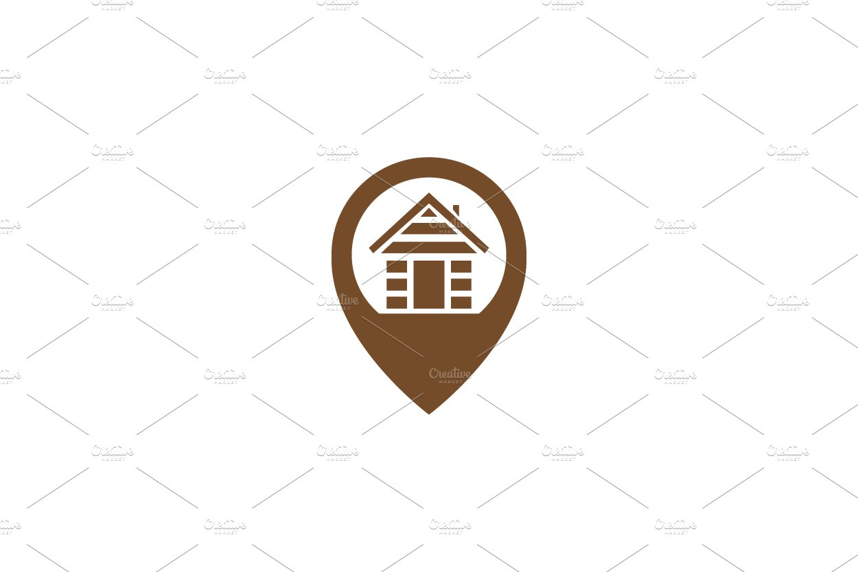 wood home  pin map location logo cover image.