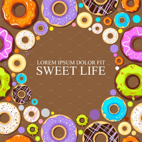 donuts. decorative pattern with cover image.