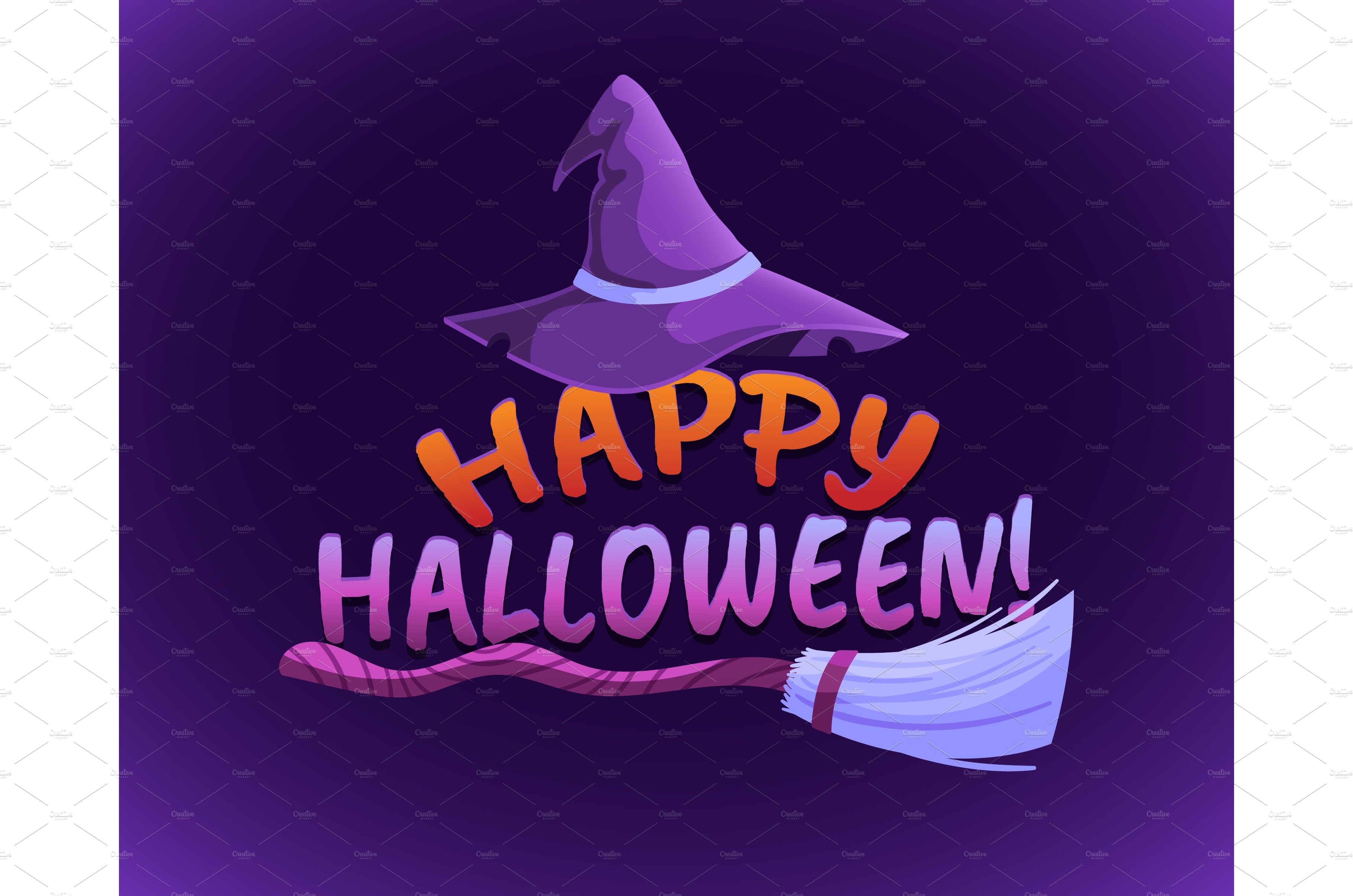 Happy Halloween banner. Card with cover image.