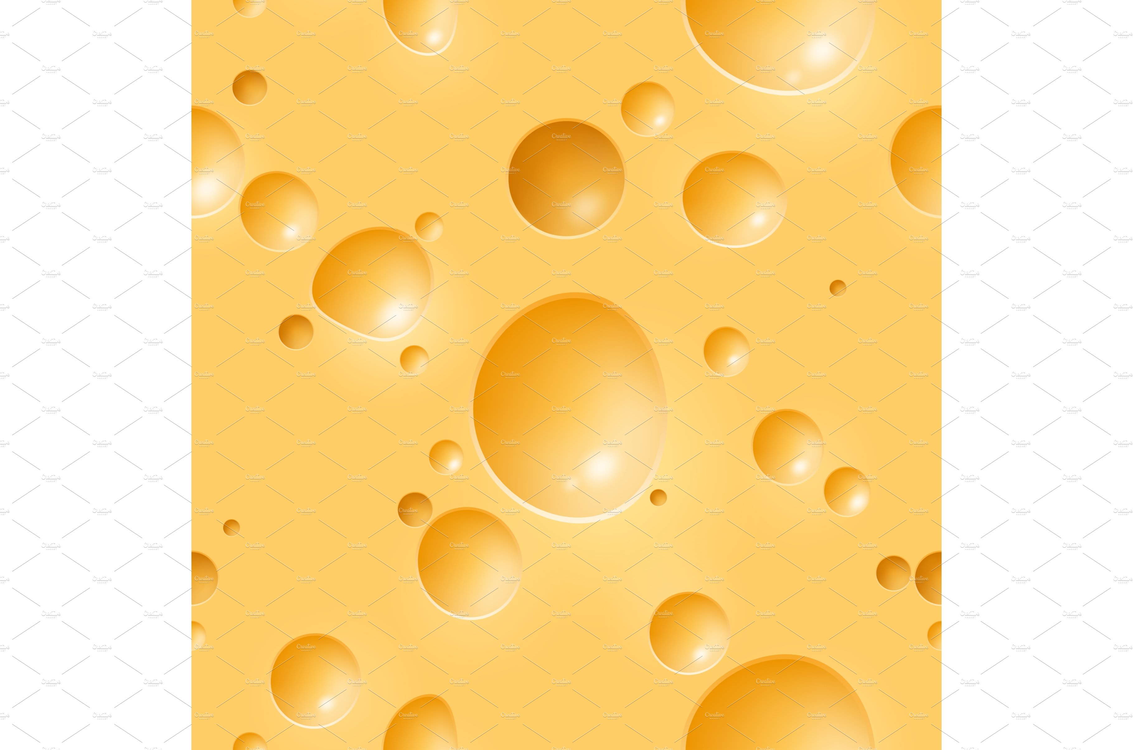 Realistic cheese seamless pattern cover image.