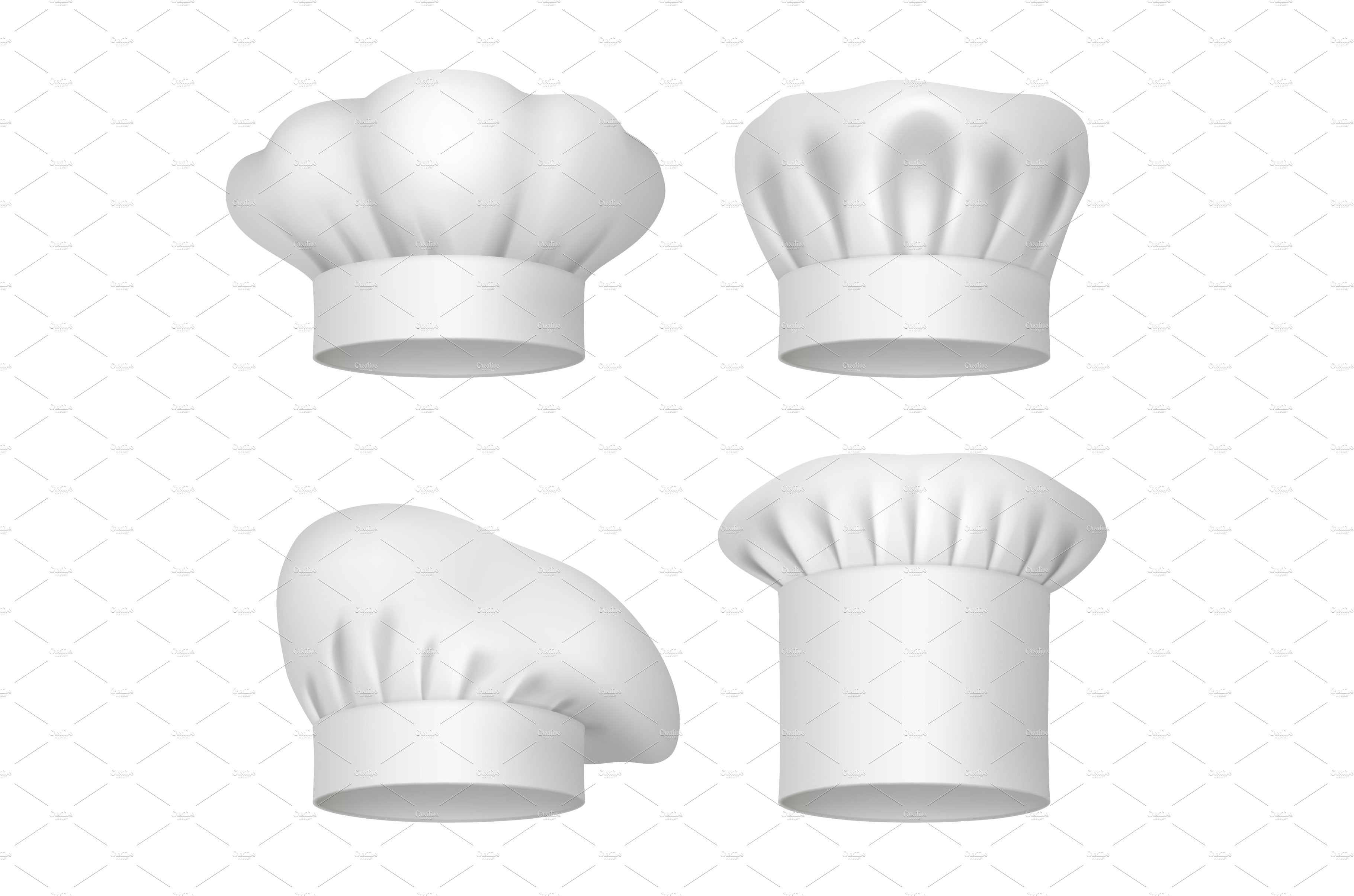 Chef hats. Realistic professional cover image.