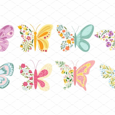 Floral butterflies. Summer butterfly cover image.