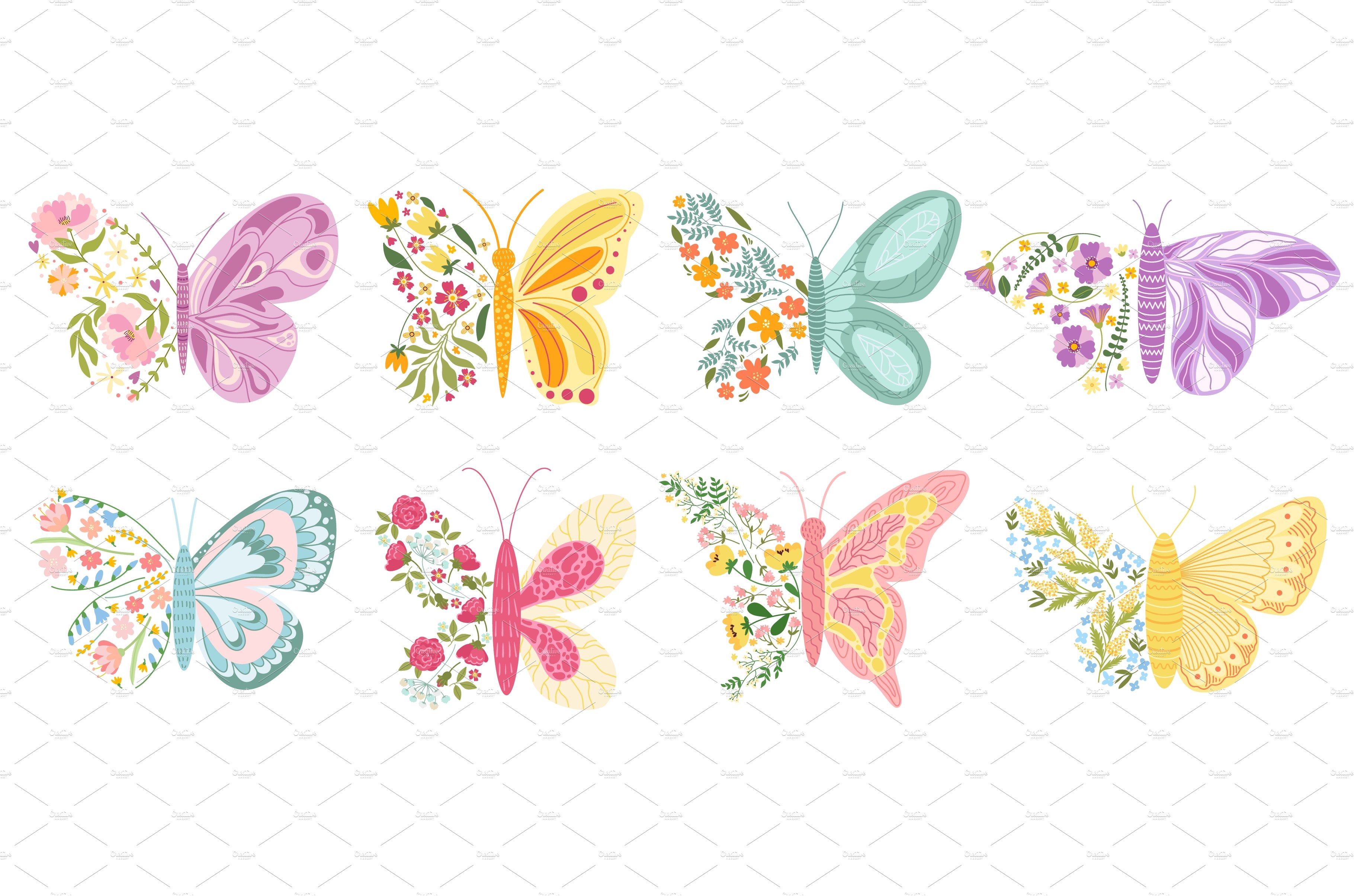 Floral butterflies. Summer butterfly cover image.