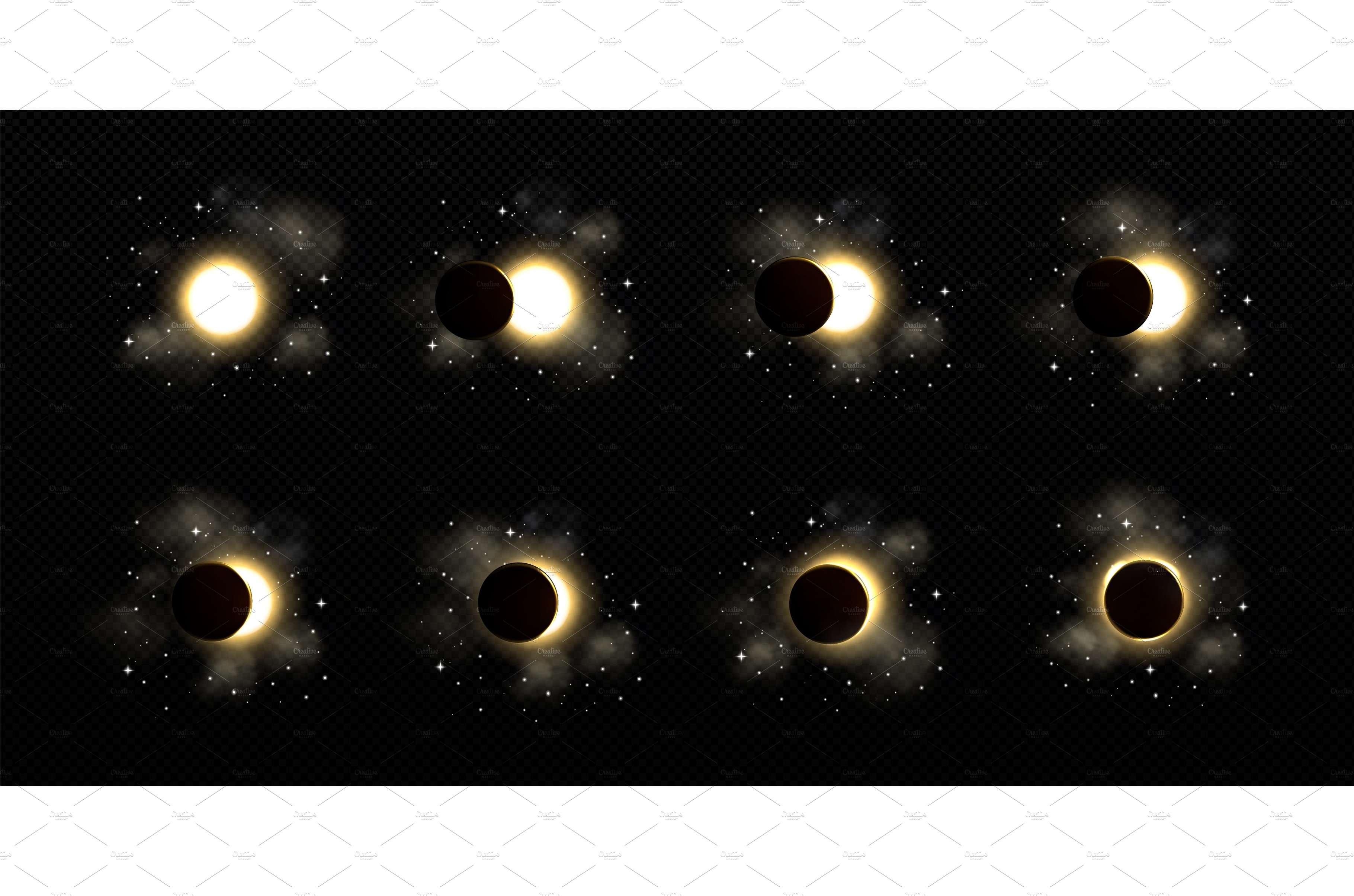 Solar or lunar eclipse with stars cover image.