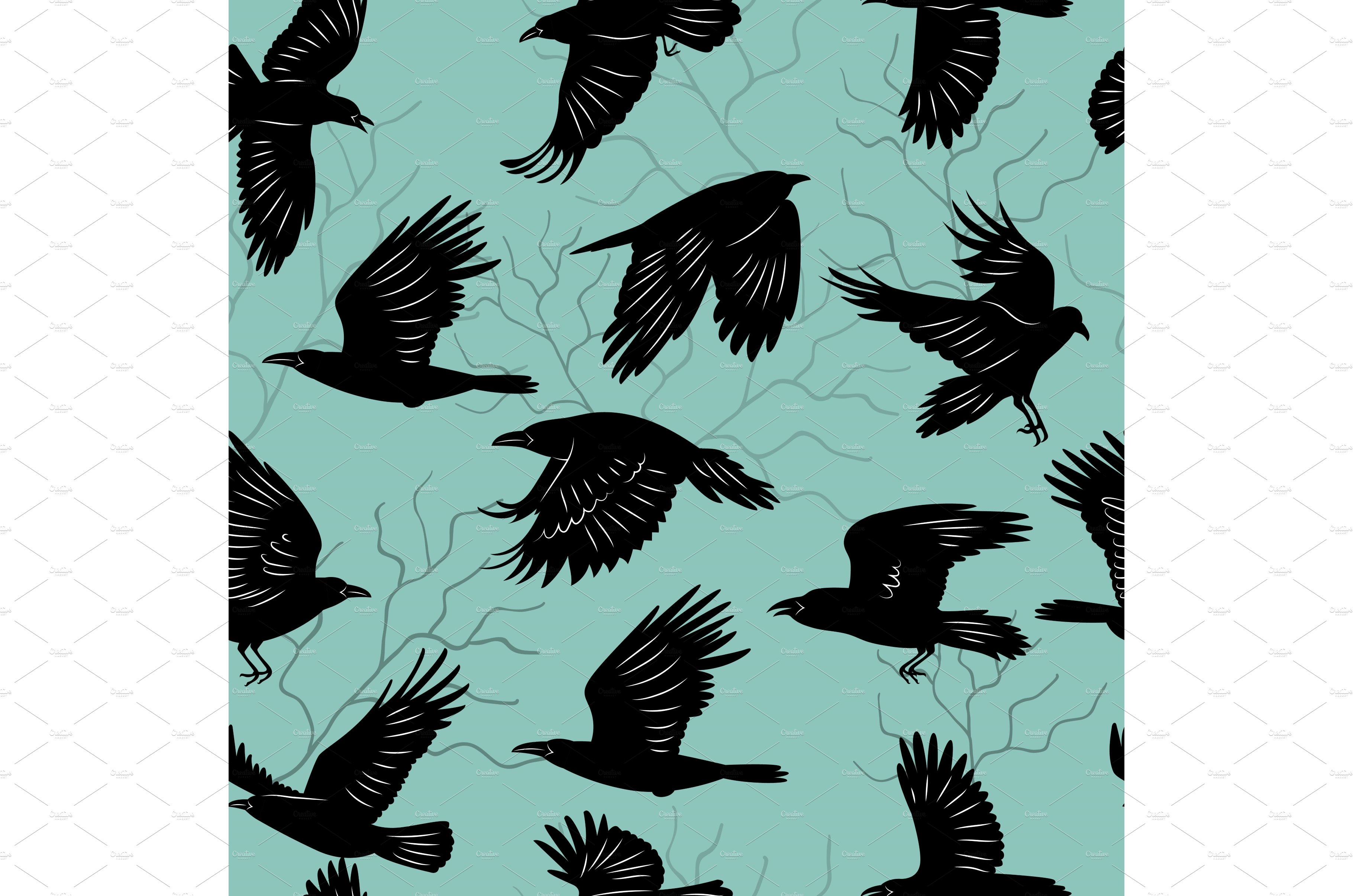 Crow birds. Flying ghotic birds cover image.