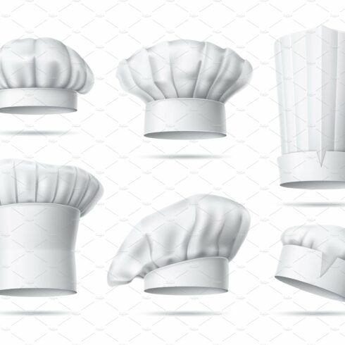 Realistic chefs hats. Professional cover image.