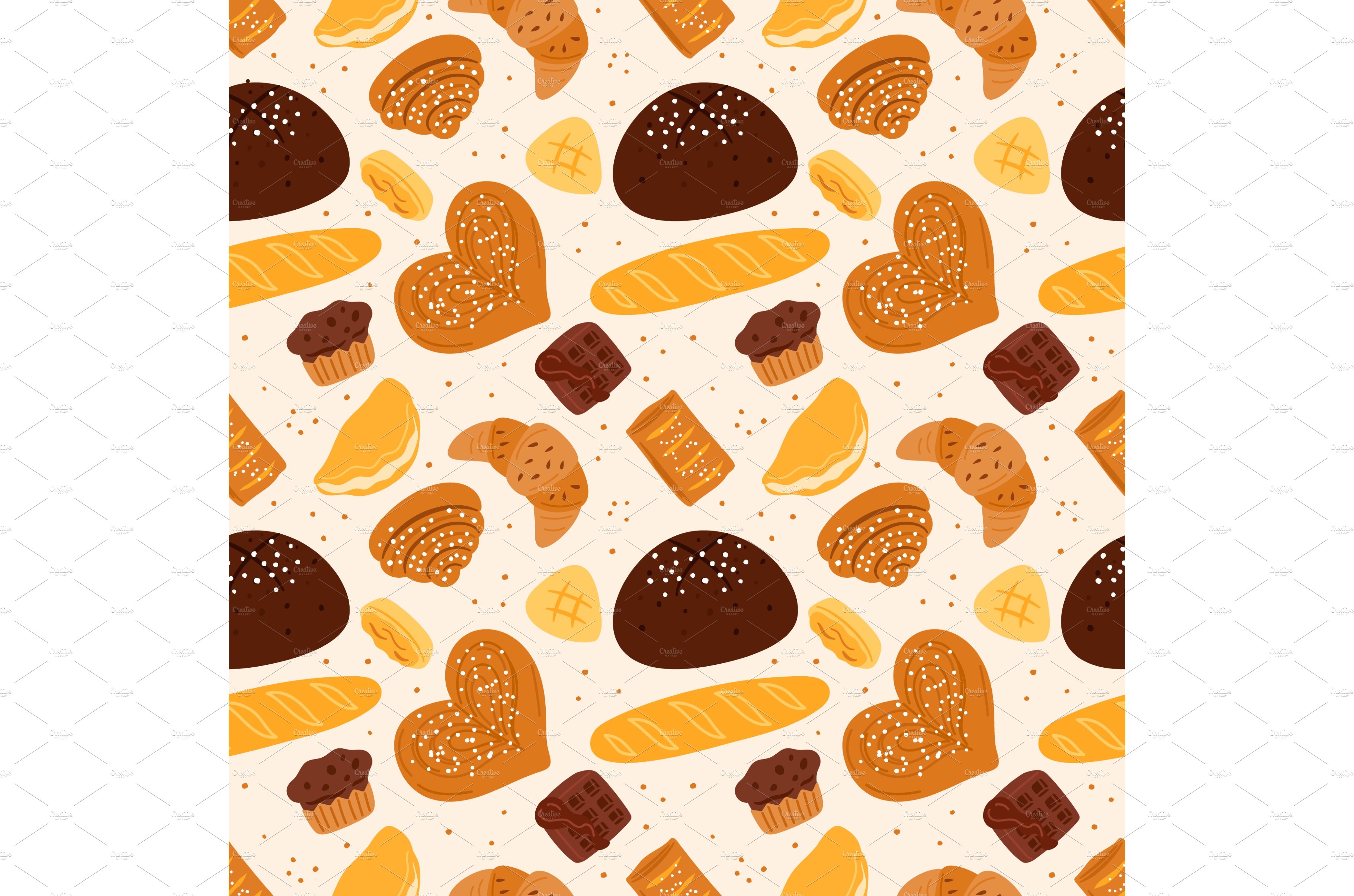 Bread products seamless pattern cover image.