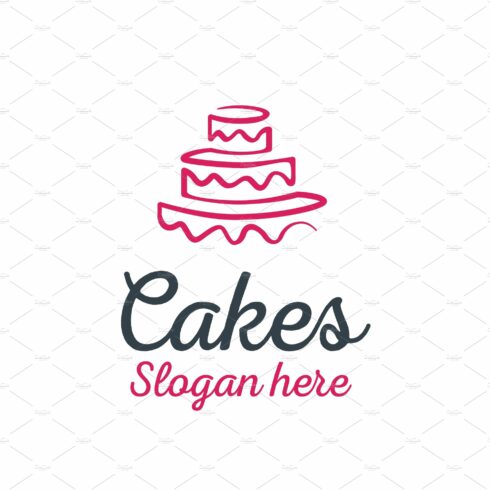 Beautiful minimalist cake line logo cover image.