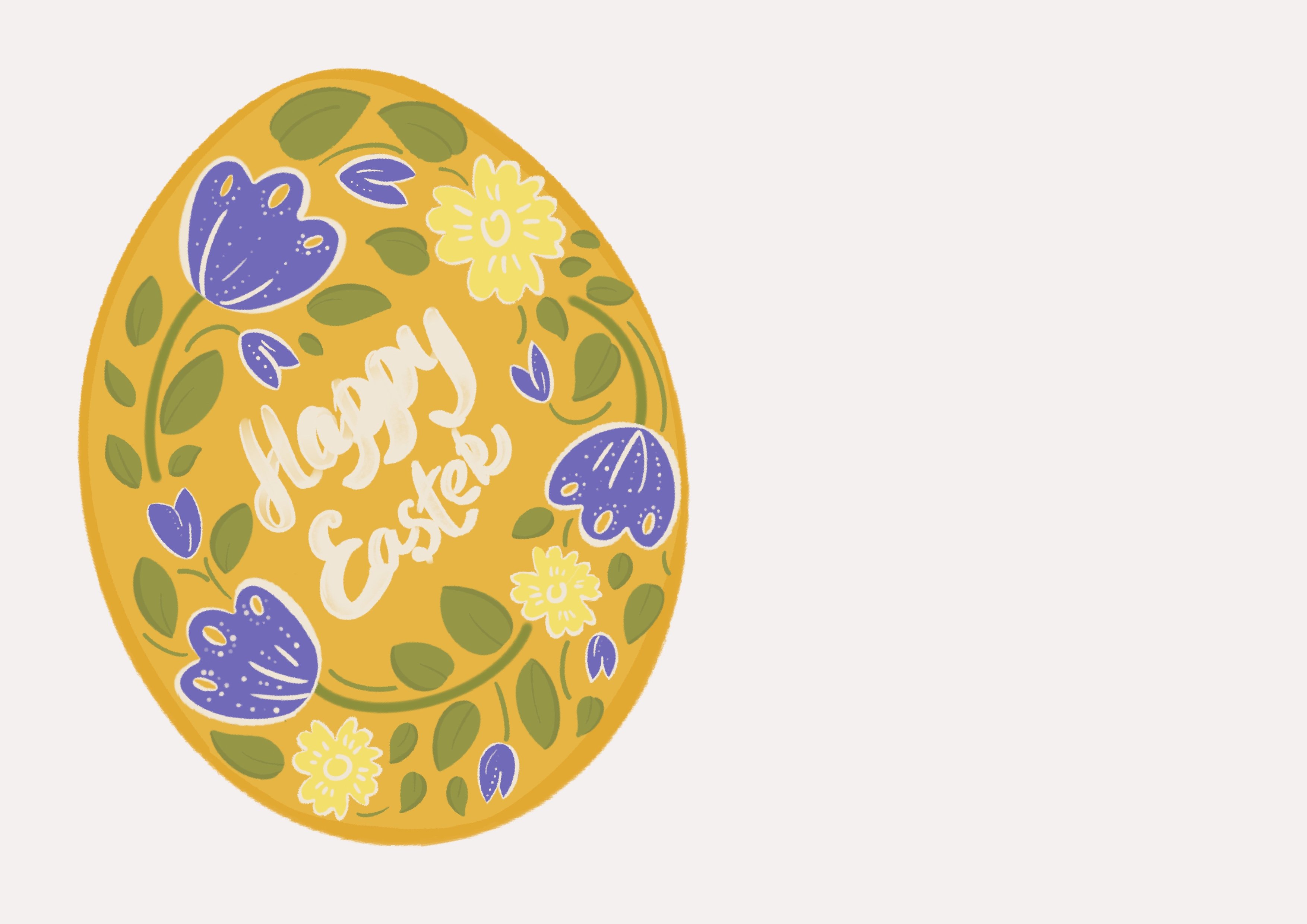 Easter egg. pencil drawing postcard preview image.