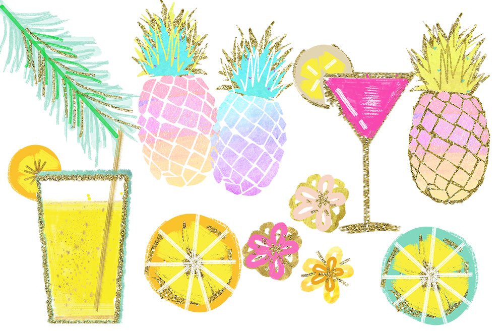 Tropical Clip Art preview image.