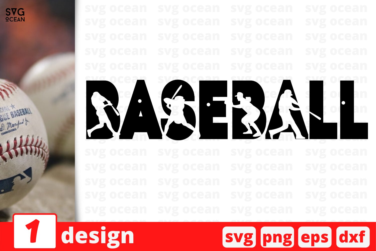 Baseball SVG Bundle preview image.