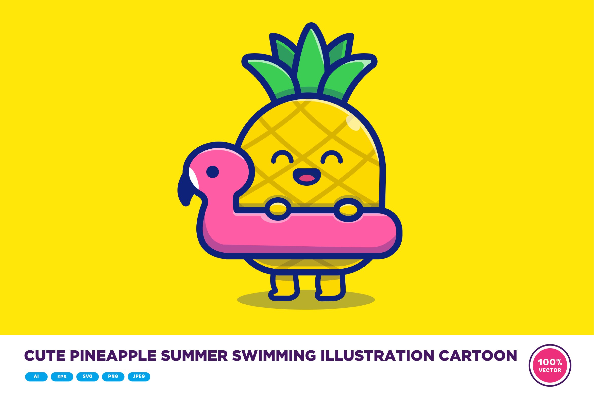 Cute Pineapple Summer Swimming cover image.