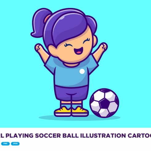 Cute Girl Playing Soccer Ball cover image.