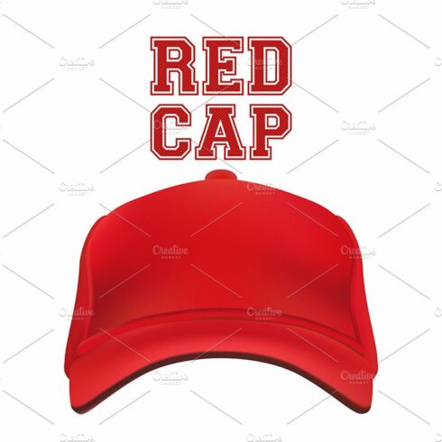 Red Cap isolated on white. Vector cover image.