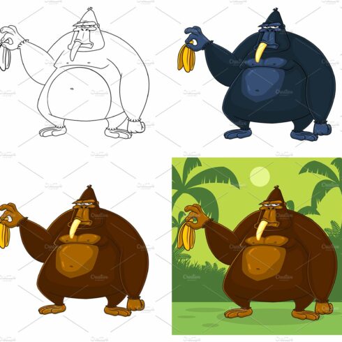 Gorilla Cartoon Character Collection cover image.