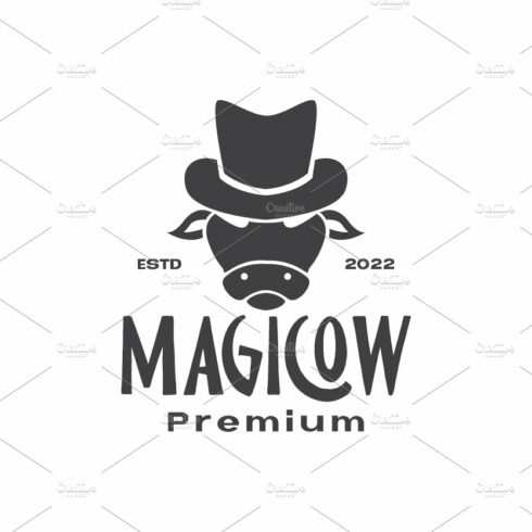 cow with magic hat logo design cover image.