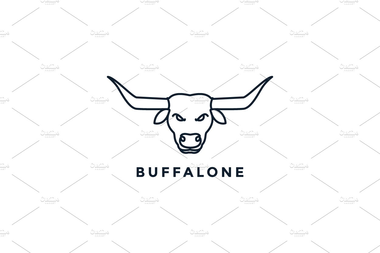head buffalo or cow line logo cover image.