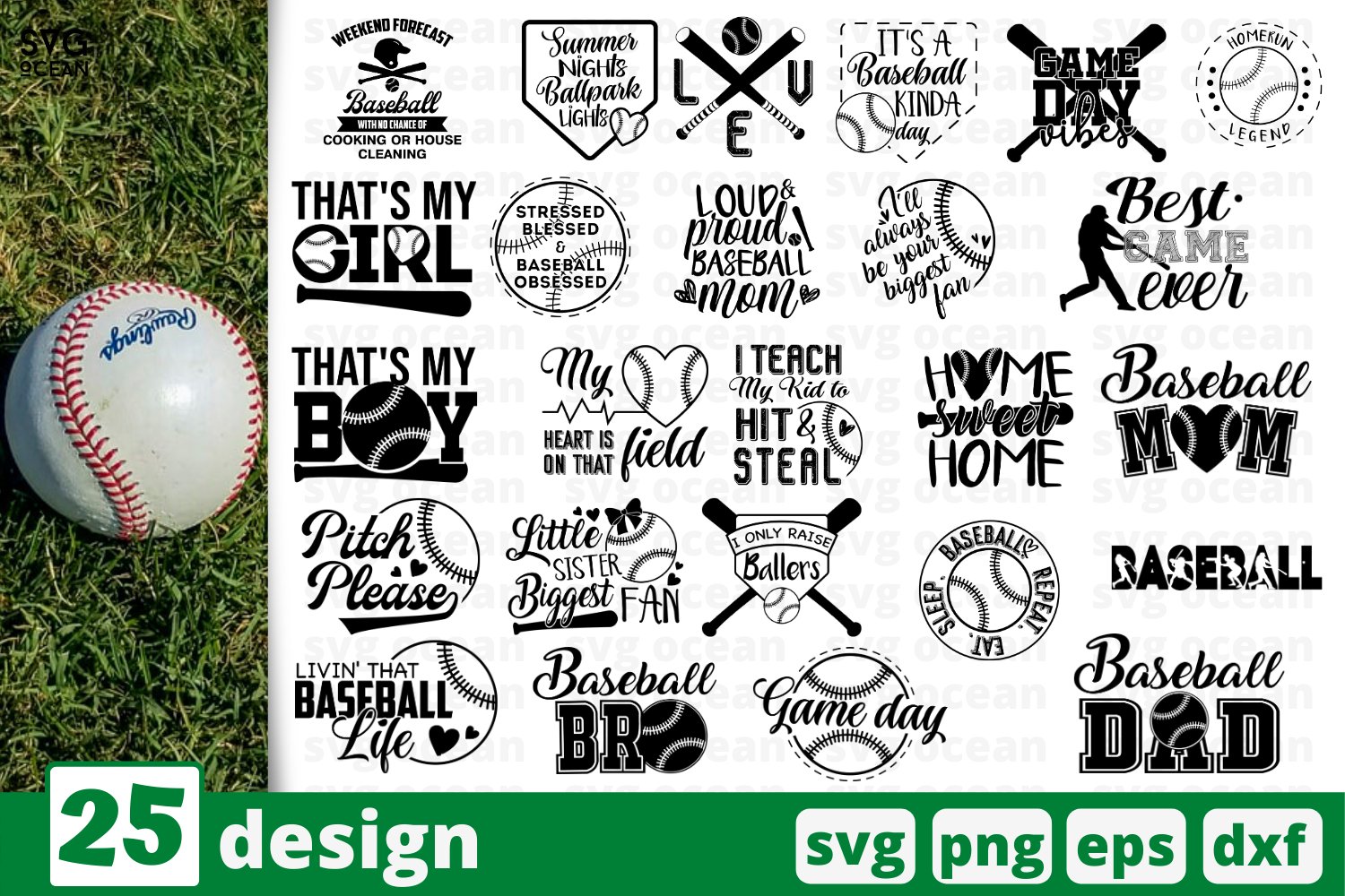 Baseball SVG Bundle cover image.