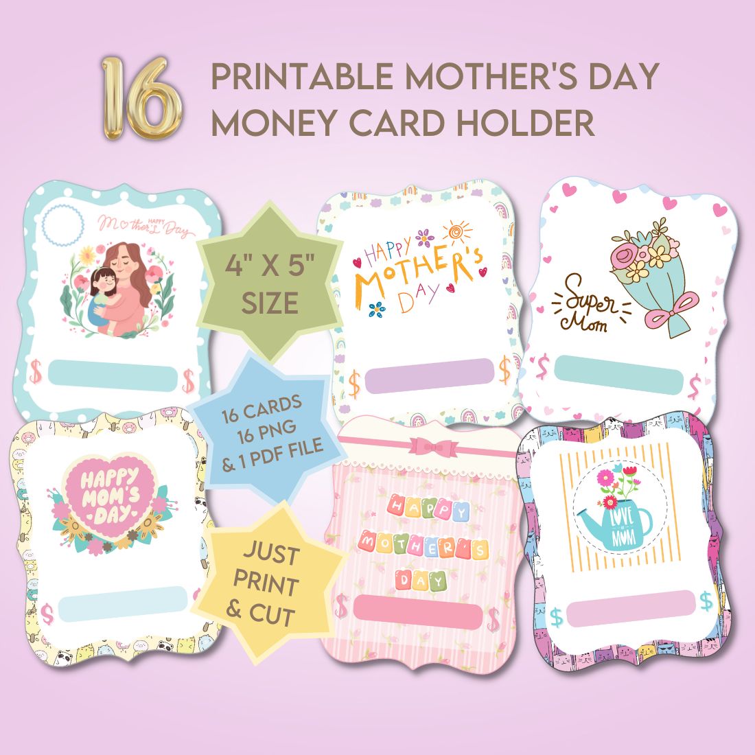 Mother's Day Gift Card Holder - Happy Mothers Day Printable Card –  CraftyKizzy