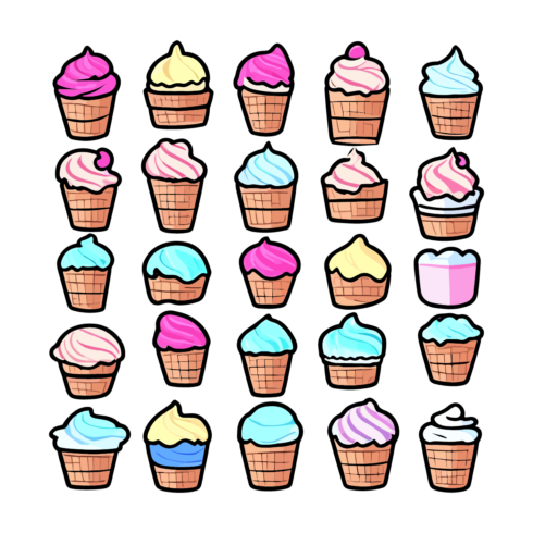 25 Ice Cream Varieties RGB Color cover image.