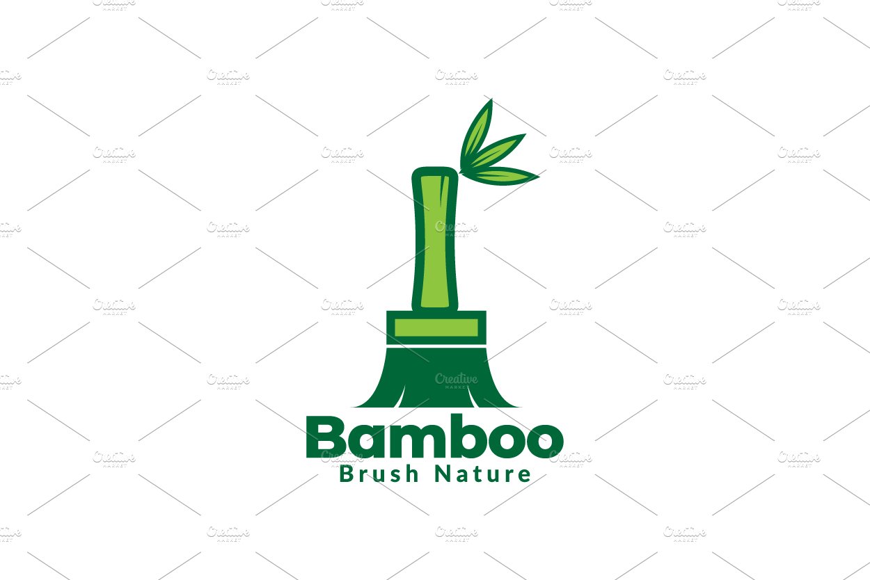 green bamboo brush or broom logo cover image.