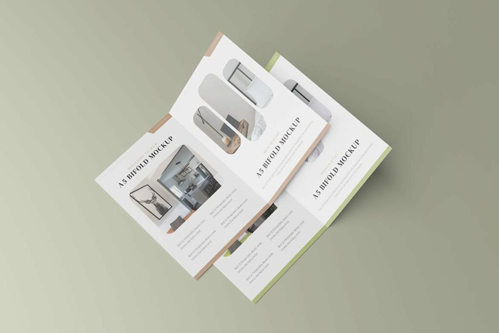 Corporate A5 Bifold Brochure Mockup – MasterBundles
