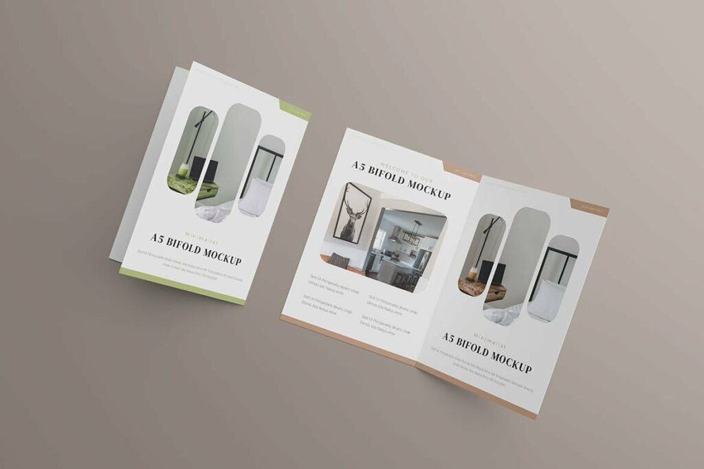 Corporate A5 Bifold Brochure Mockup – MasterBundles