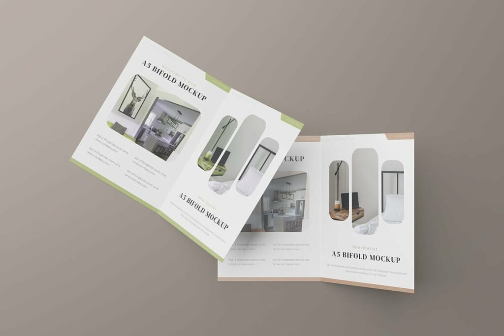 Corporate A5 Bifold Brochure Mockup – MasterBundles