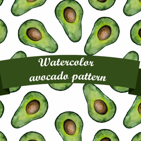 Watercolor avocado pattern cover image.