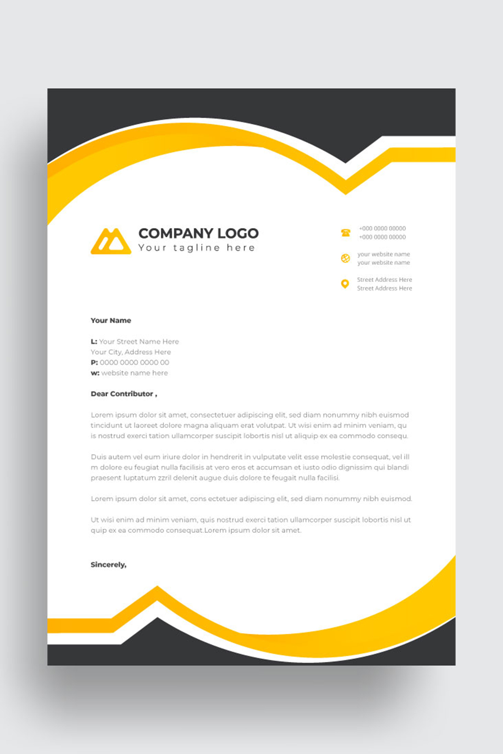 letterhead business corporate template design pinterest preview image.