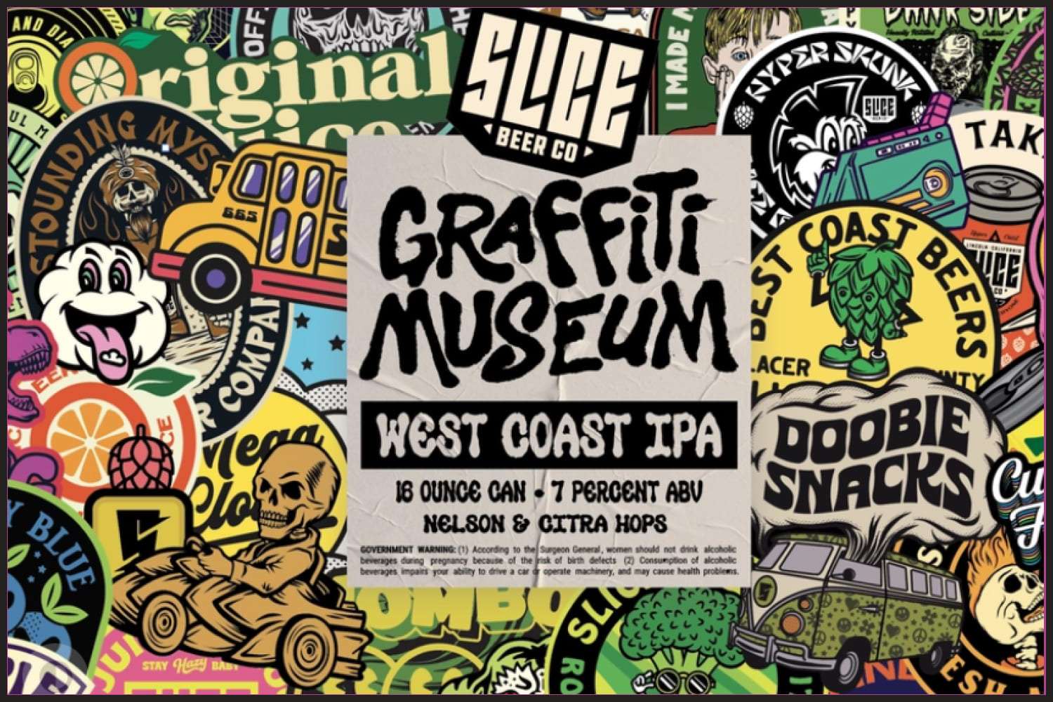 Graffiti museum poster with psychedelic pictures.
