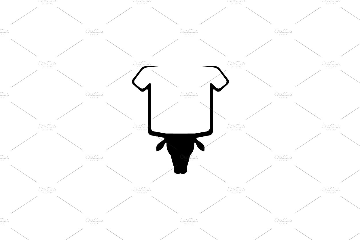 cow or buffalo head with cloth logo cover image.