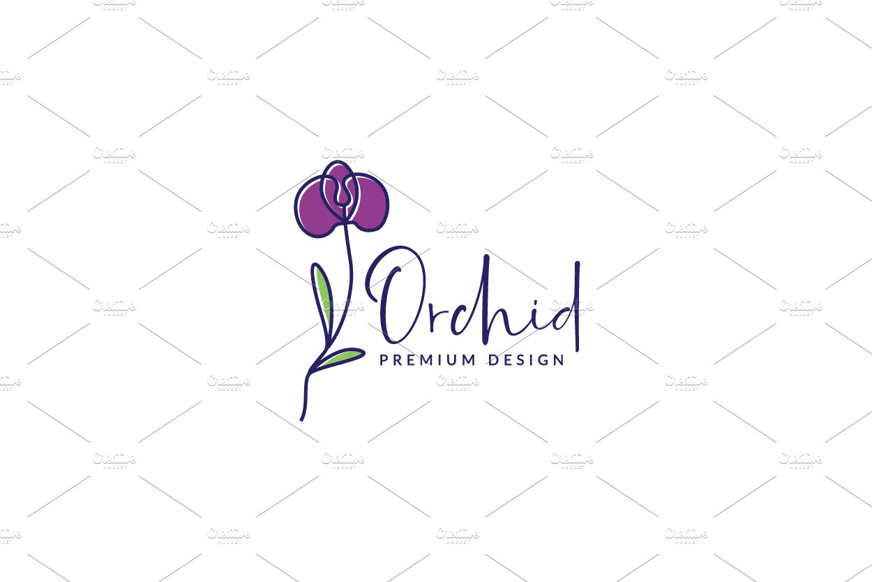 feminine flower purple orchid logo cover image.