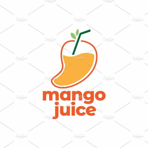 mango fruit with water juice logo cover image.