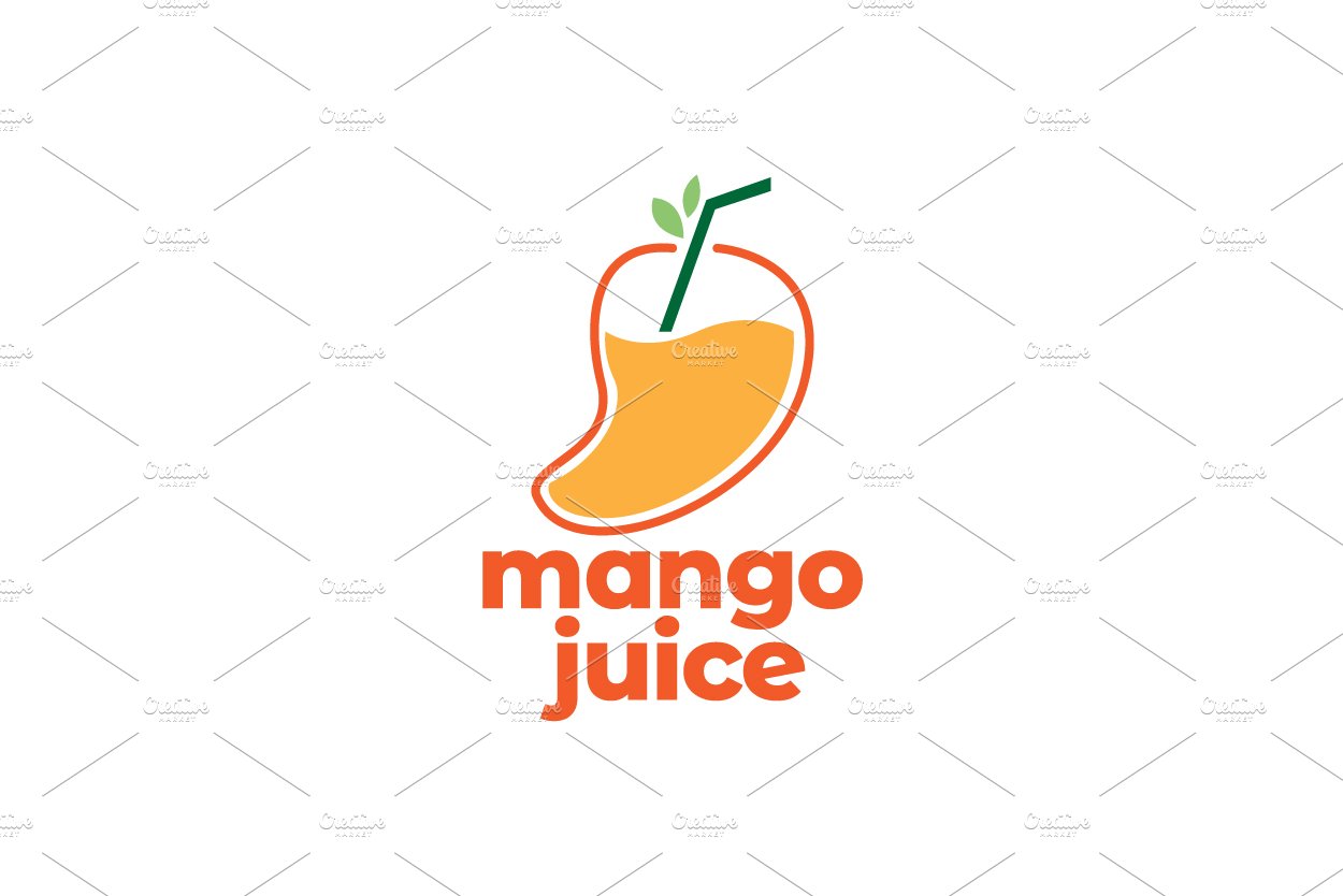 mango fruit with water juice logo cover image.