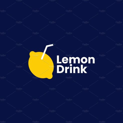 lemon drink logo vector icon cover image.