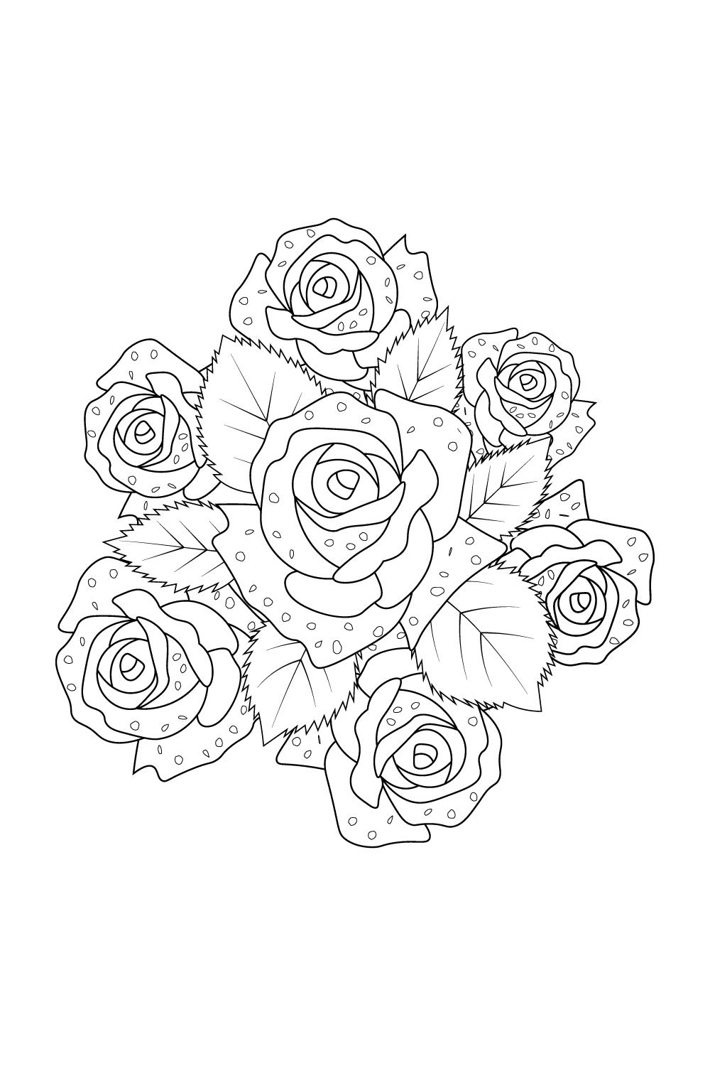 roses vine sketch