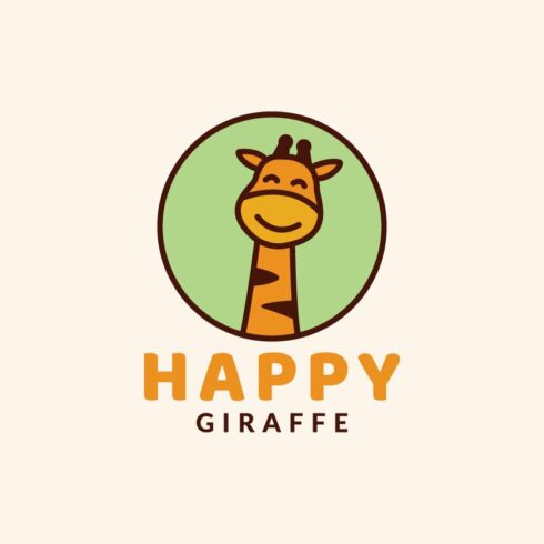 cartoon giraffe head face logo cover image.