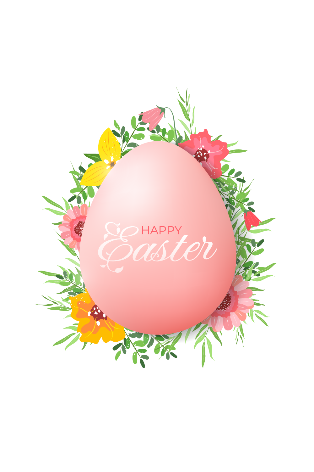 Happy Easter web Banners with Flower Eggs pinterest preview image.