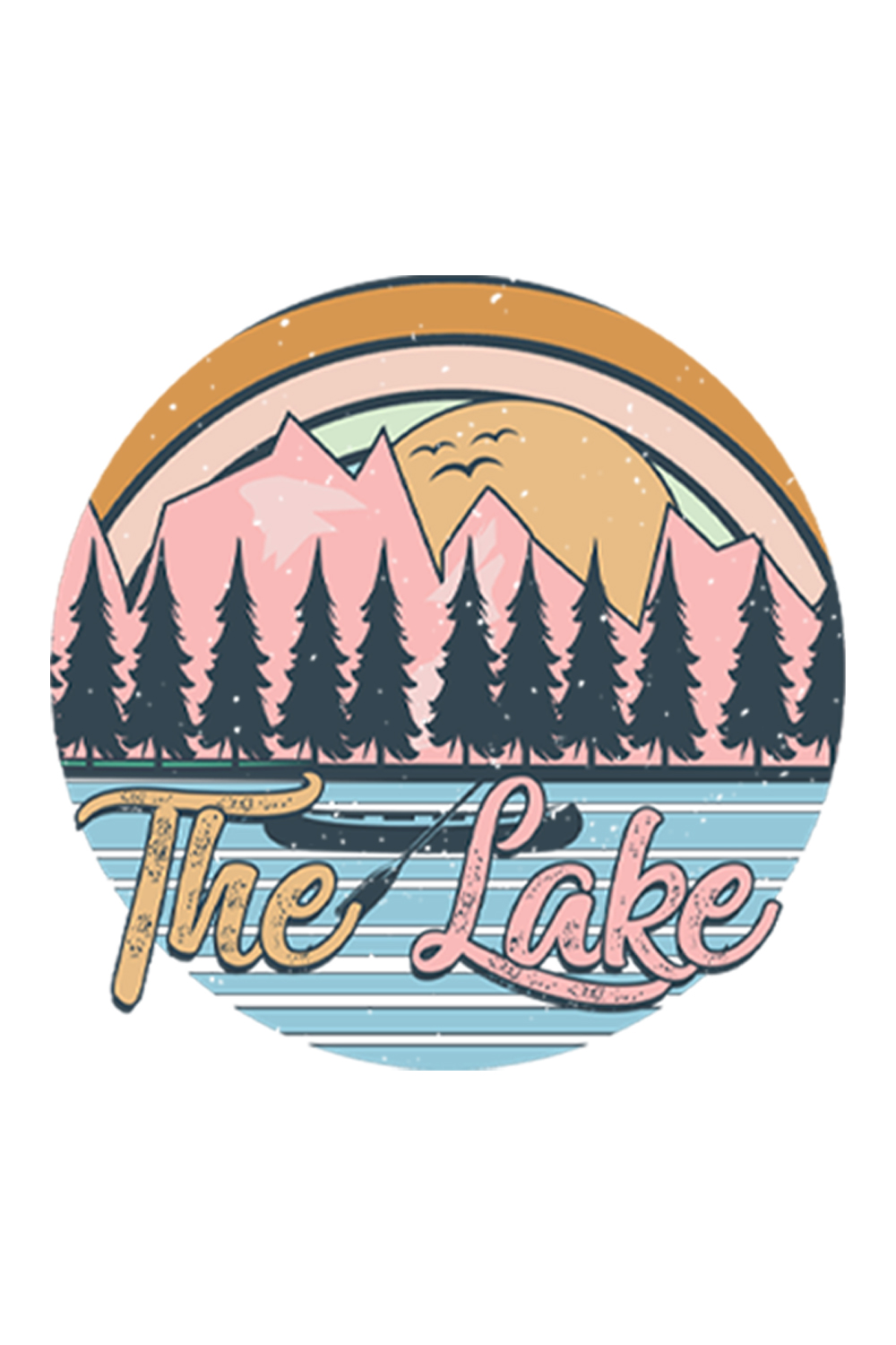 Lake Quote Sublimation Design pinterest preview image.
